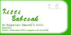 kitti babcsak business card